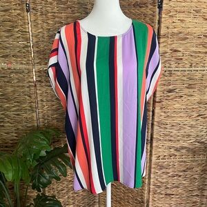 Halogen Multicolored Dolman Sleeve Blouse